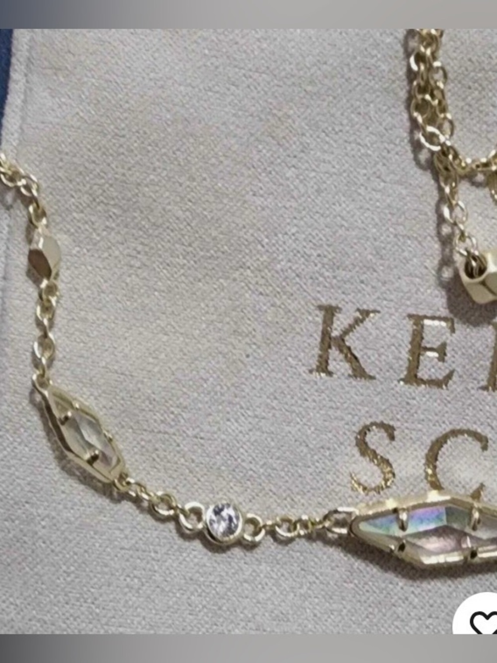 Kendra Scott Debra Necklace to choker Gold with iridescent stones - Picture 4 of 13